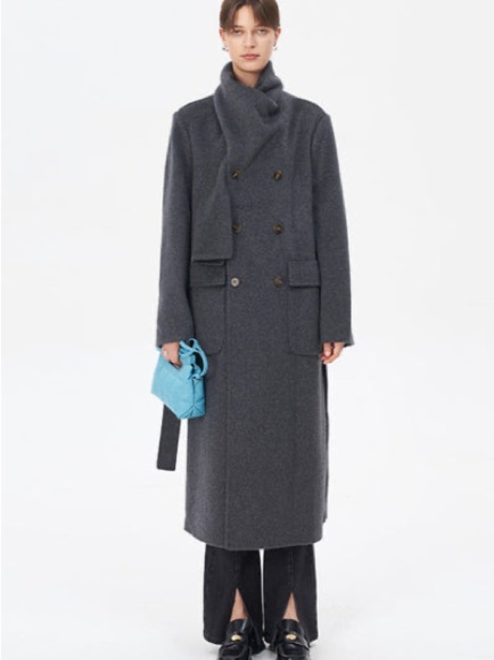 SELFWHO DOUBLE-FACED WOOL MID-LENGTH COAT